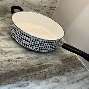 Elegant Black and White Houndstooth Cookware by [Brand]